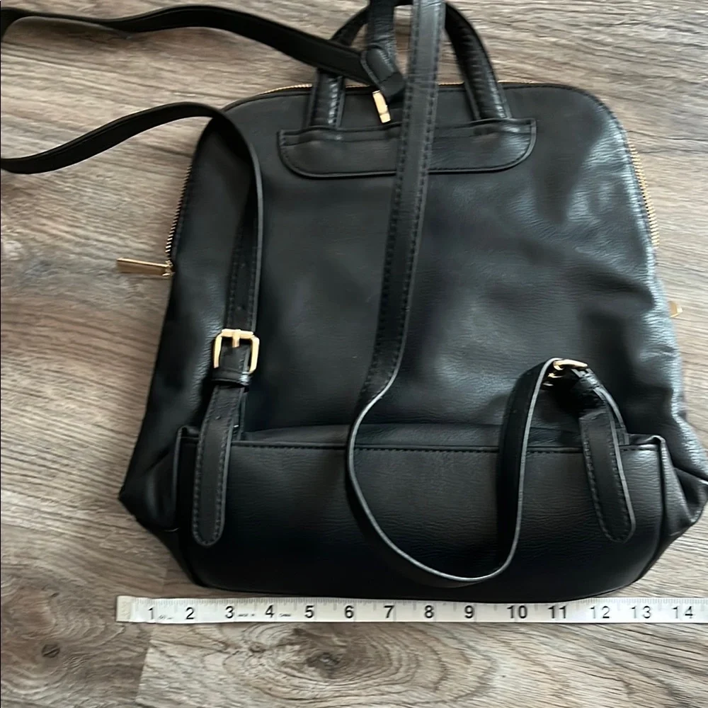 Black Synthetic Leather Backpack - Picture 5 of 5
